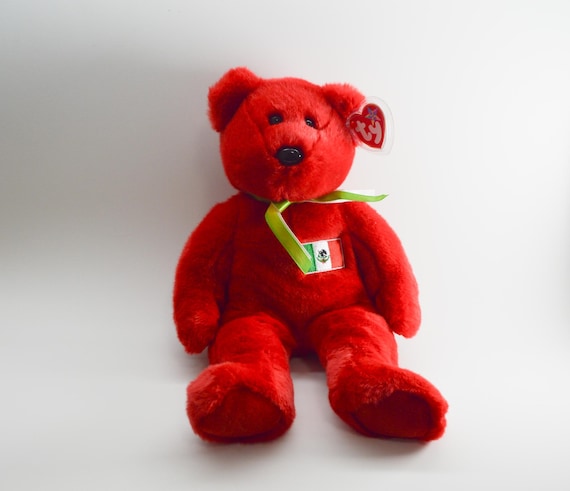 TY Beanie Buddy: Osito Red Mexico Bear Large Vintage Plush