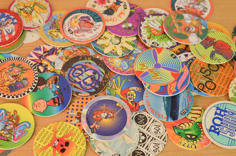 Vintage Pogs - 10 Pogs + 1 Slammer / Milk Caps Random Selection - Etsy