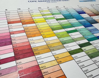 Copic Marker Colour Chart - Etsy