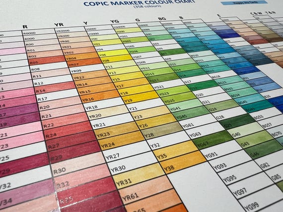 Copic Marker Colour Chart