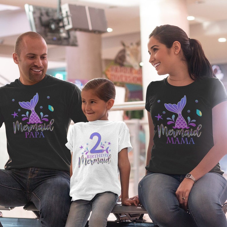 Mermaid Family Shirts Mermaid Birthday Girl Party Mer Mom Mer Dad Mer Security Birthday Mermaid Sea Matching Custom Personalized