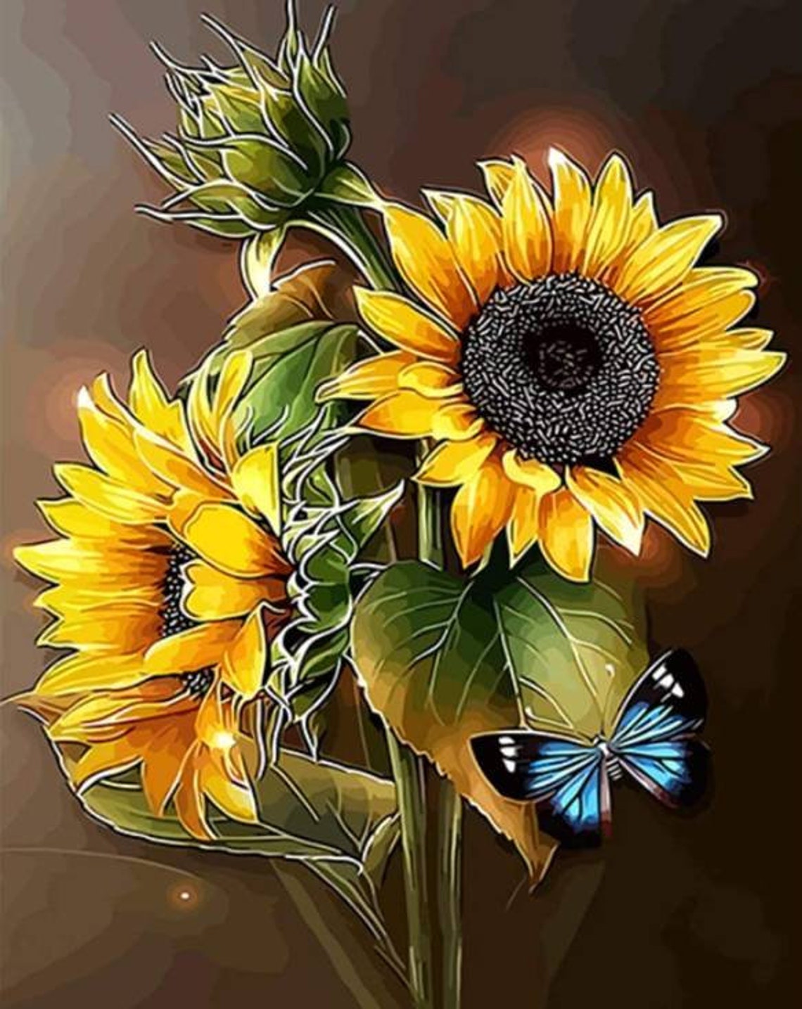 Sunflower Diamond Painting Kit Full Square/Round Diamond Art Etsy