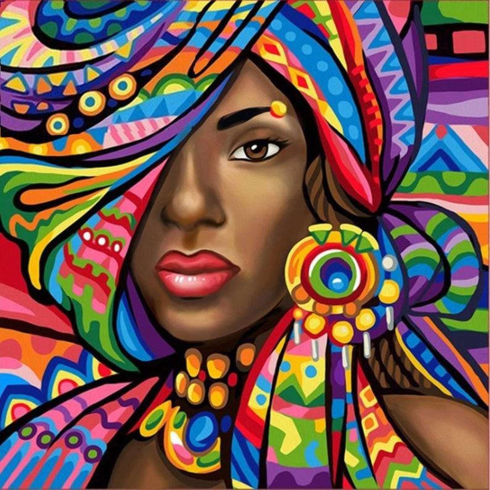 African Woman Diamond Painting Art Kit Full Drill Diamond Art Etsy