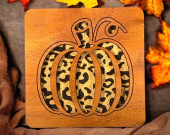 Leopard Pumpkin Coaster SVG