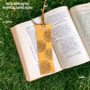Hand Drawn Sunflower Book Mark SVG