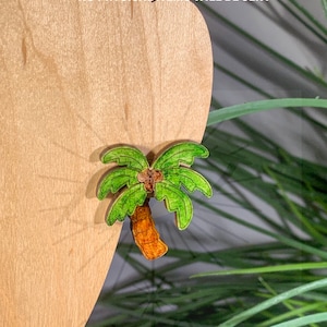 Palm Tree Tvådelat Örhänge med Dingel SVG