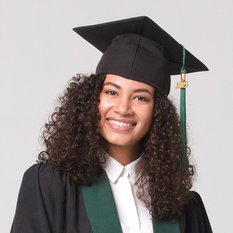 Graduation gown Bachelors gown Forest green graduation set Academic robes Academic dress Graduate gown student