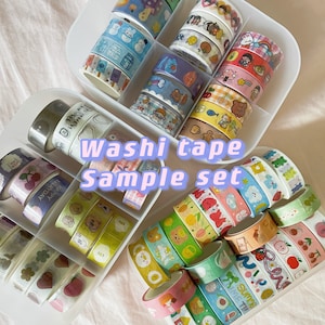 Willekeurige grabbelton washitape voorbeeldkaart washitape