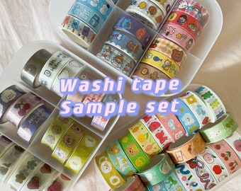 Monstertas met washitape, verschillende ontwerpen