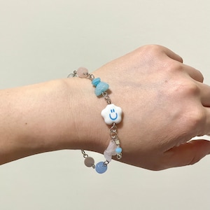 Chained and beaded happy cloud bracelet