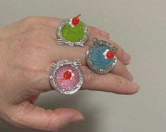 Harsring kersenpudding – kawaii verstelbare statement-sieraden