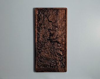 New River Gorge National Park and Preserve 3D Map Wood Relief Carving- Walnut