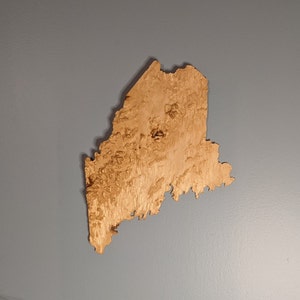 Maine 3D Topographic Map Wood Relief Sculpture - 12 » X 14 »