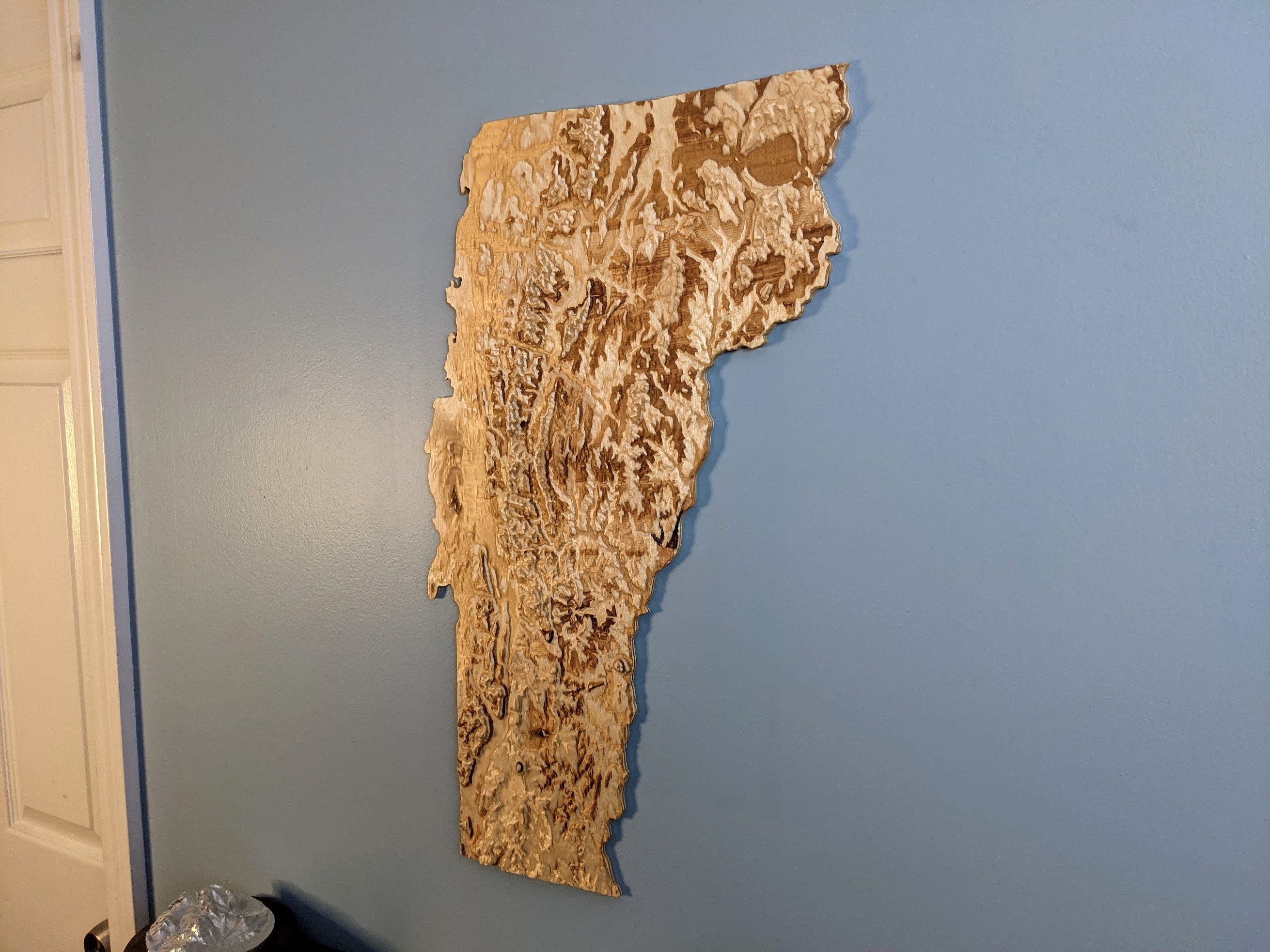 Custom 3d wooden map of Bennington County,Vermont,United States main image 1