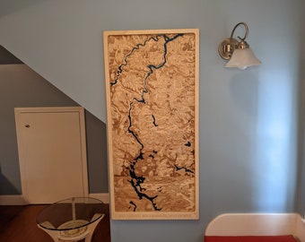 Allagash Wilderness Waterway 3D Wooden Relief Map