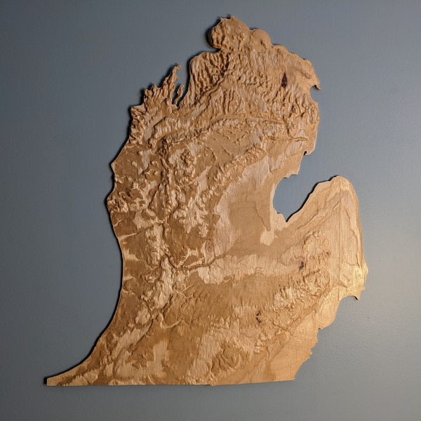 Lake Michigan 3d Wood Maps Etsy