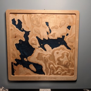Rangeley Lakes Region 3D Topografische Kaart Houtreliëf Carving