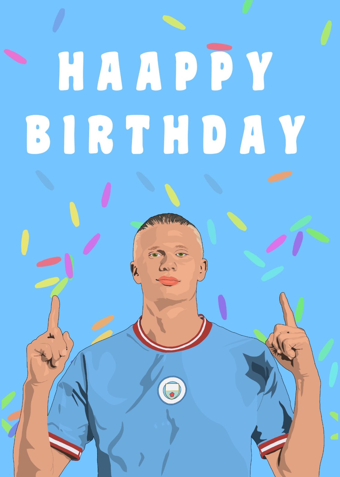 Haaland Birthday Card Man City Erling Haaland Manchester Etsy