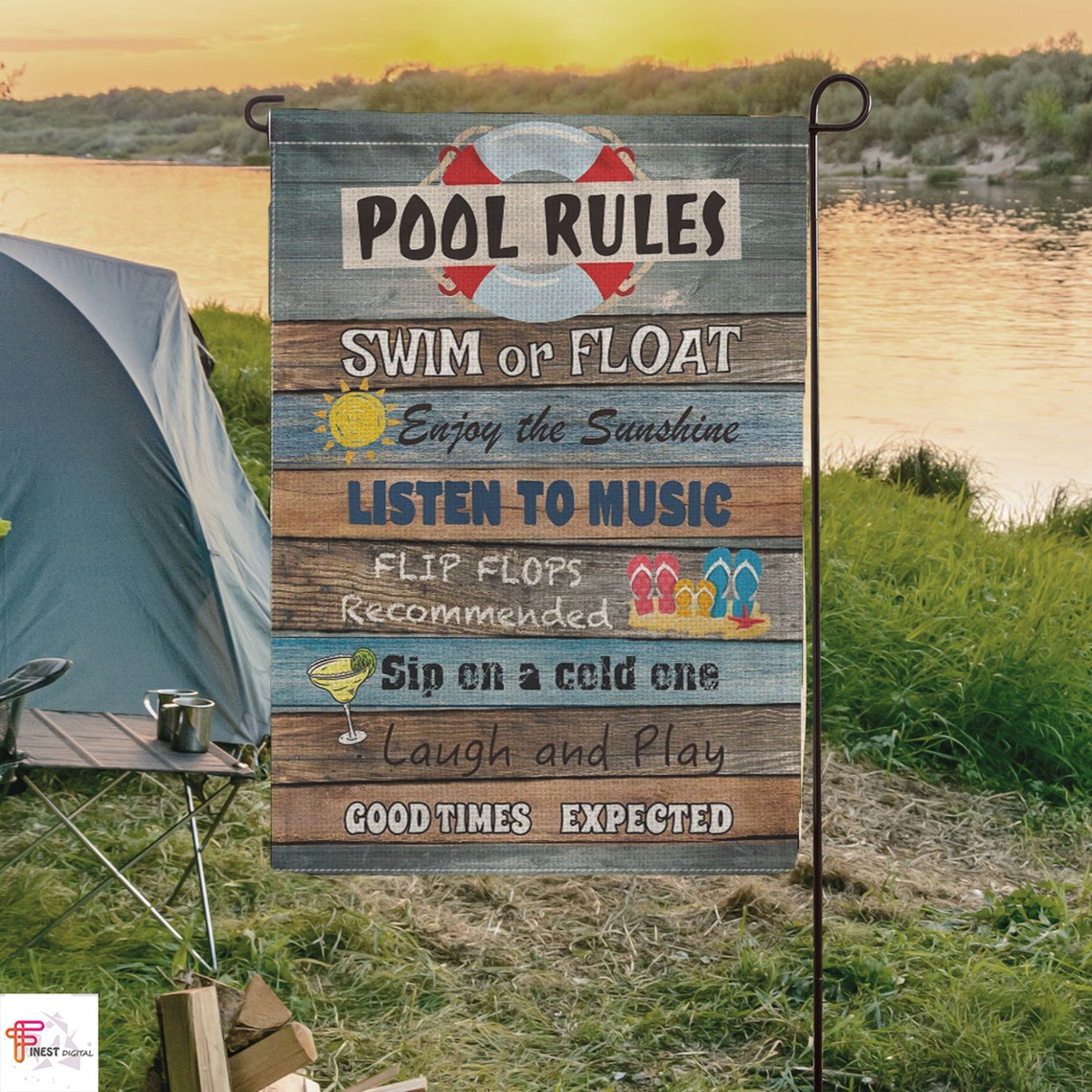 Pool Rules garden flag Pool Garden Flag Custom Garden Flag | Etsy