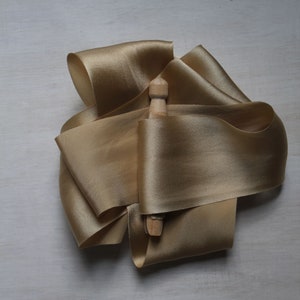 Ruban de soie ÉRABLE IVOIRE, coupe en biais, bouquet de mariage, ruban de mariée, teint naturellement, ruban de couronne, 2,2 yards