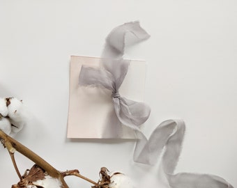 LAVENDER Purple Chiffon Silk Ribbon - Naturally Dyed - Wedding Bouquets Stationery Invitation, Styling, Flat lays 3 yards