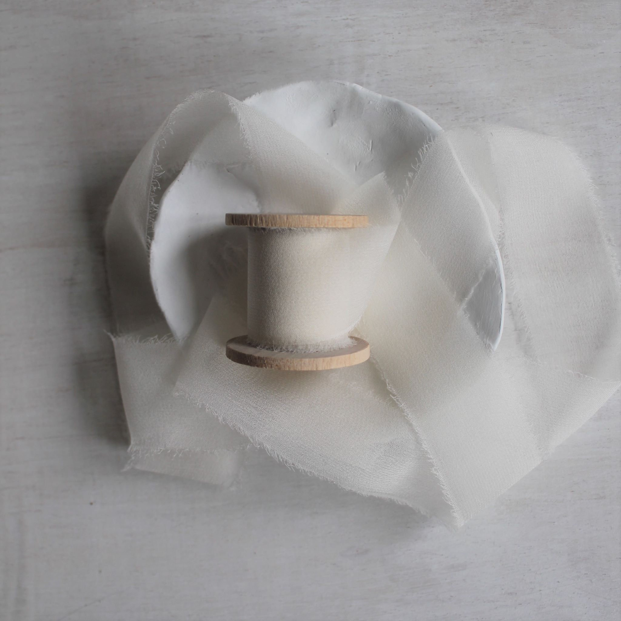 White 100% Silk Sheer Crinkle Chiffon Ribbon 4 Widths to Choose From 