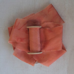 Ruban de soie ROSE - MARBRÉ - Ruban de soie teint naturellement unique pour les mariages, bouquets de mariée, ruban fait à la main, Saint-Valentin, 3 mètres
