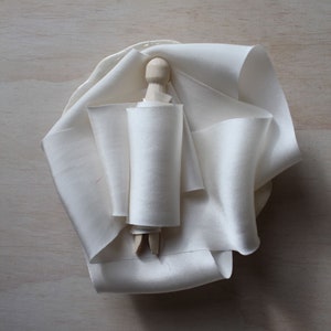 Ruban de soie blanc cassé, coupe en biais, bouquet de mariage, ruban de mariée, teint naturellement, ruban de couronne, 2,2 yards