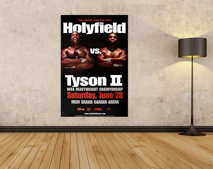 Boxer Boxing Sports Mike Tyson VS Holyfield Art Poster 36x24 30x20 18x12" 