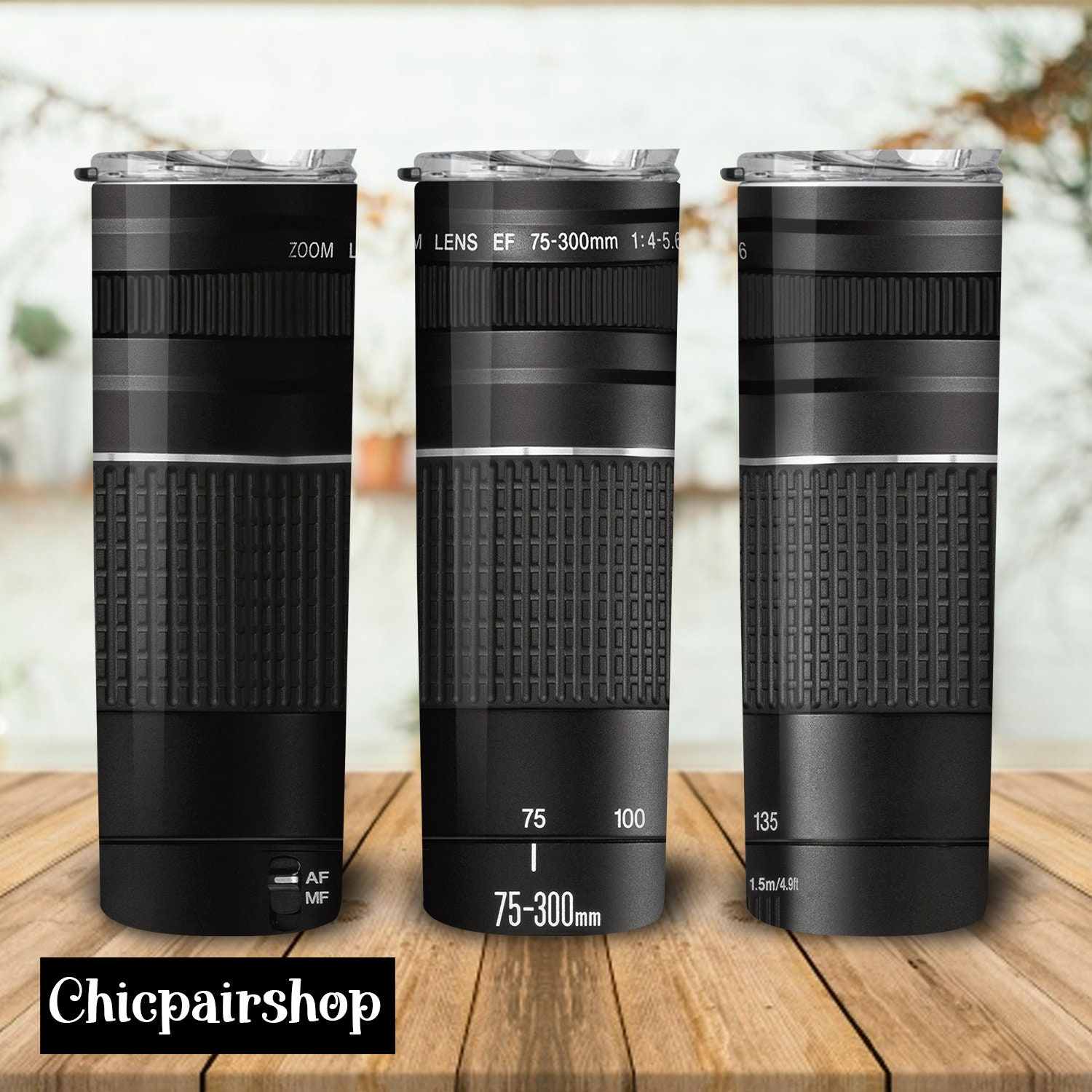 oz Skinny Tumbler Canon Zoom Lens Ef 75 300mm Sublimation Etsy