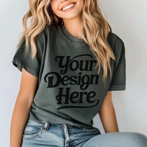 Comfort Colors 1717 Pepper Shirt, Comfort Color Tee Mockup, 1717 Mockup, Shirt Mockup, Pepper T Shirt Mock, Grey Mockup Aesthetic