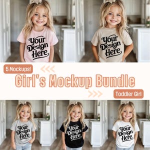 Girls T-Shirt Mockup BUNDLE, Bella Canvas Shirt Mocks Youth Shirts Mock Up Toddler Shirt Mock-up Rabbit Mockup Kid Mockup 3001Y 64000B 500B