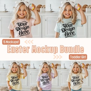Easter Kids T-Shirt Mockup BUNDLE, Girl Shirt Mocks Youth Shirts Mock Up Toddler Shirt Mock-up Girl Mockup Kid Mockup 3001Y 64000B 500B