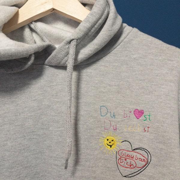 Hoodie UNISEX mit Kinderkunst bestickt