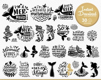 Download Mermaid Svg Bundle Etsy