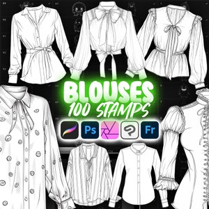 100 Procreate ブラウス スタンプ ブラシ | Procreate 洋服 スタンプ ブラシ | Procreate 洋服 スタンプ ブラシ | Procreate ファッション ブラシ