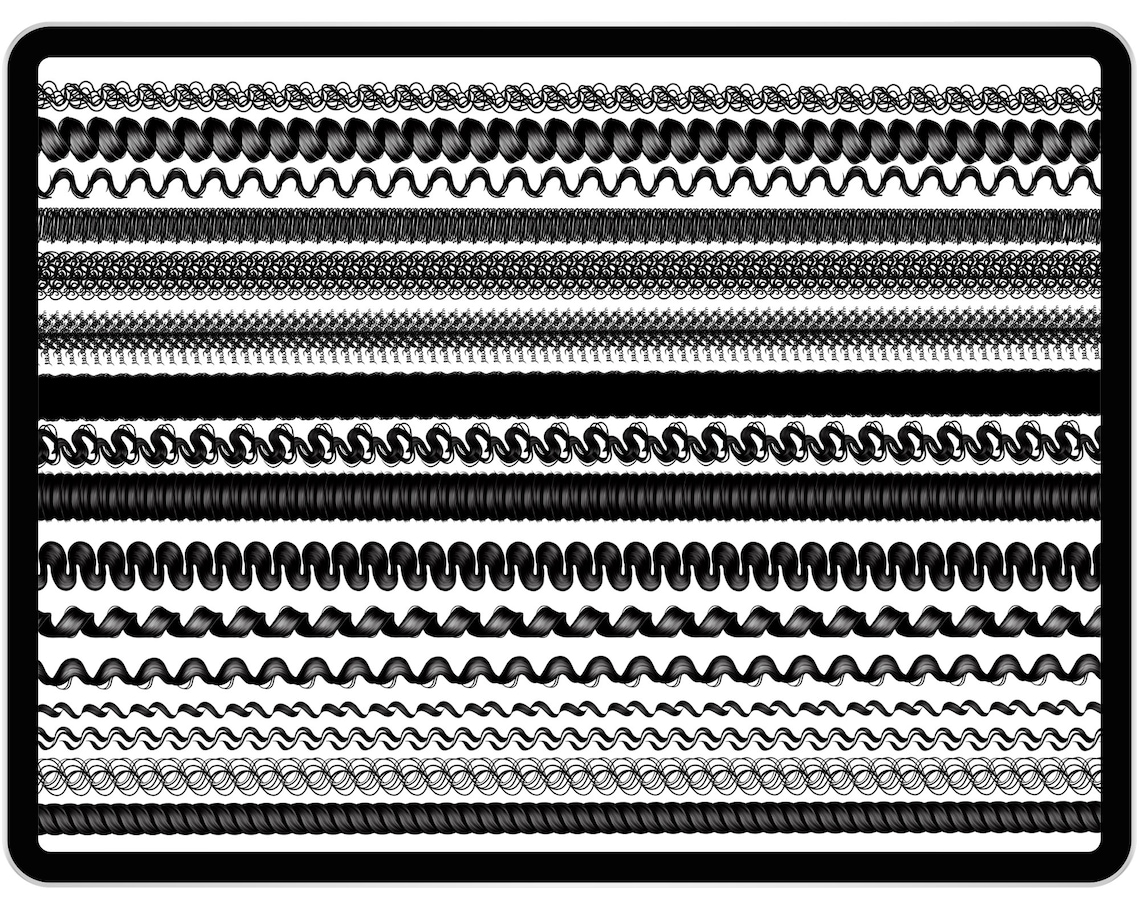 20 Procreate Curly Hair Brushes Hair Edge Procreate Brush Etsy