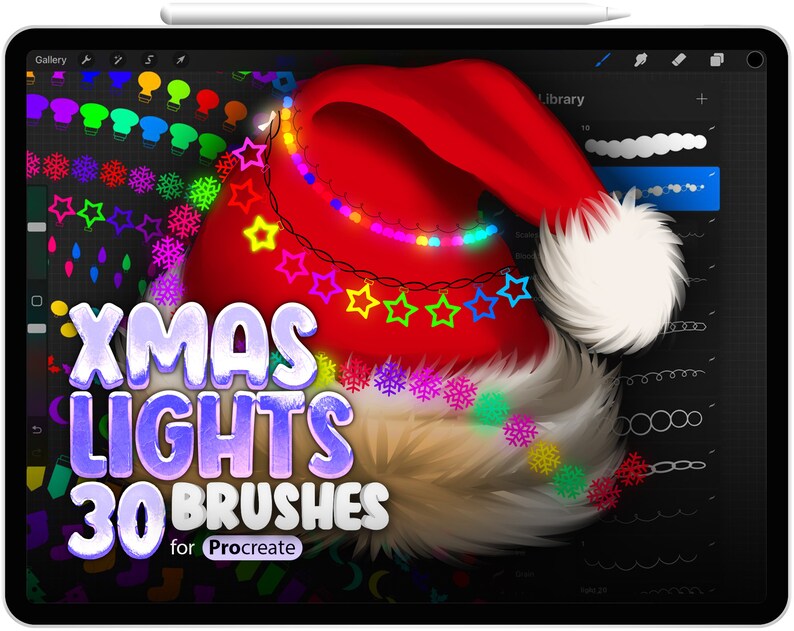 30 Procreate Christmas Lights Brushes, Procreate Xmas Lights Brushes ...