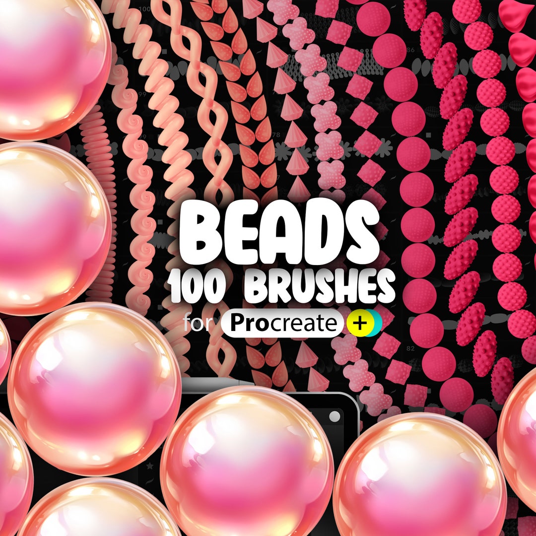 100 Procreate 3D Beads Brushes Procreate Beadwork Brushes Procreate