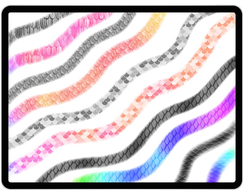 33 Procreate Fish Scales Brushes Procreate Snake Scales Stamp Etsy