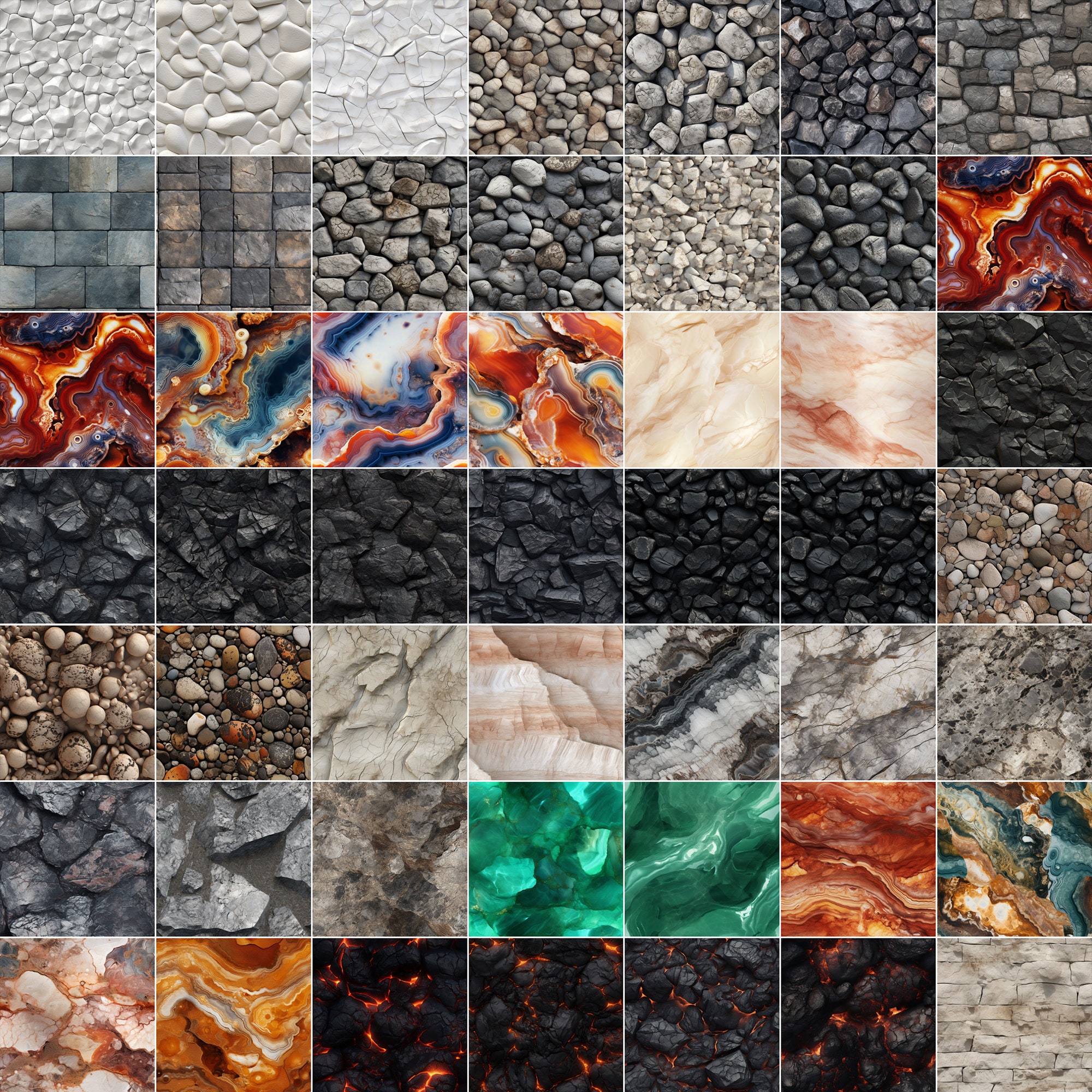 130 Procreate Stone Textures | Stone Procreate Texture Seamless Brushes ...