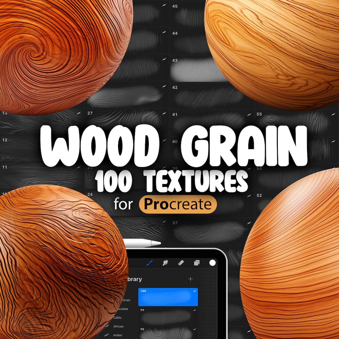 100 Procreate Wood Grain Textures Wooden Procreate Pattern Seamless