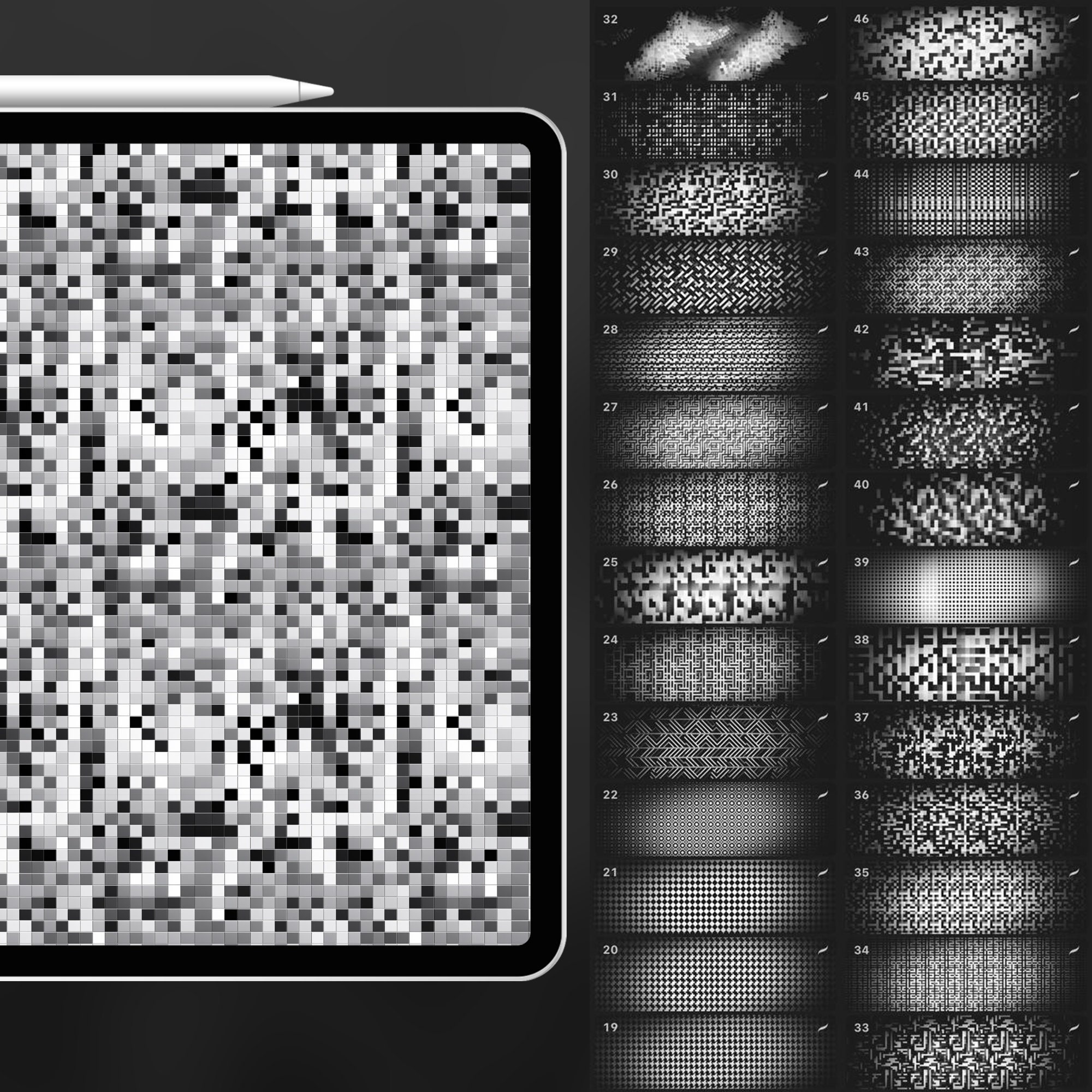 130 Procreate Pixel Textures | Bloom Pixel Procreate Texture Seamless ...