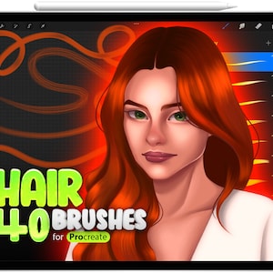 40 Procreate Hair Brushes, Procreate Curly Hair, Procreate Hairstyles, Procreate Haircut, procreate Portrait, Procreate Wave Hair Bruh Set