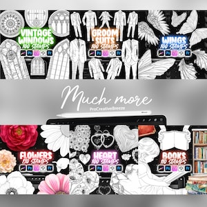130 Procreate Flowers Stamp Brushes | Photoshop Wildflowers | Clip ...