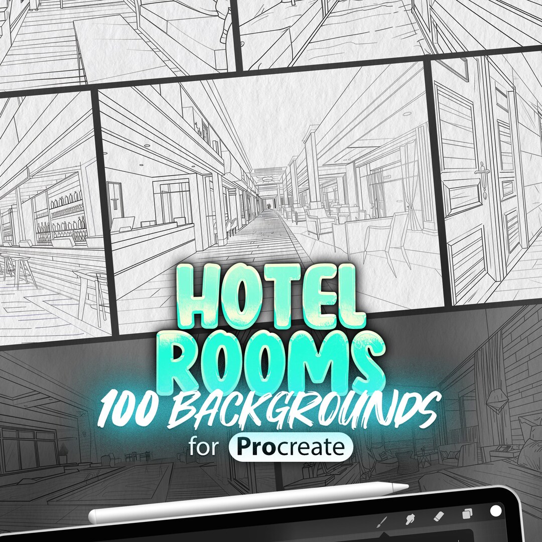 100 Procreate Hotel Rooms Stamps | Procreate Hotel Rooms Backgrounds ...