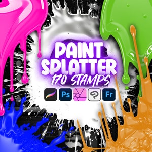 150 Procreate Paint Splatter Stamp Brushes | Procreate Paint Brush Stroke Brushes | Procreate Paint Splash Stamp Brushes | Procreate Paint
