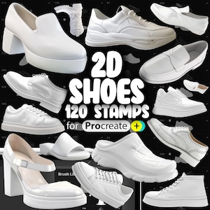 100 Procreate 2D Schuhe Stempel Bürsten | Procreate Boots Stempel | Procreate Sneakers Stempel