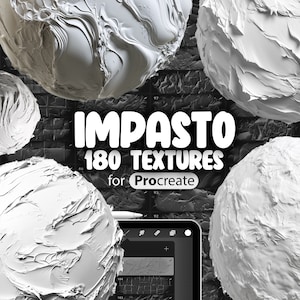 180 Procreate インパスト効果テクスチャ | Procreate ペイント テクスチャ ブラシ | ガッシュ テクスチャ ブラシ | Procreate キャンバス ブラシ