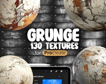 130 Procreate Grunge Textures | Grunge Procreate Texture Seamless Brushes | Old Wall Texture Procreate Brush | Graffiti Background Procreate